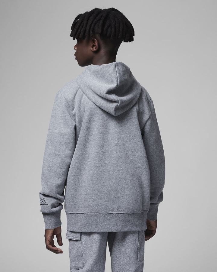 Sudadera Con Capucha Nike Jordan Kids Full-Zip Niño Gris Oscuro | JYBPX-9518