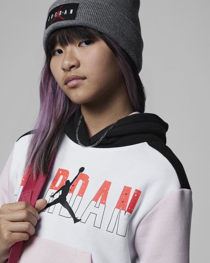 Sudadera Con Capucha Nike Jordan Kids Niña Blancas | ZUQVS-3751