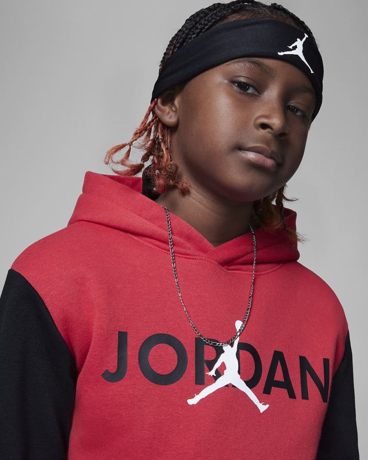 Sudadera Con Capucha Nike Jordan Kids Vert Tape Fleece Niño Rojas | DGFEM-9046
