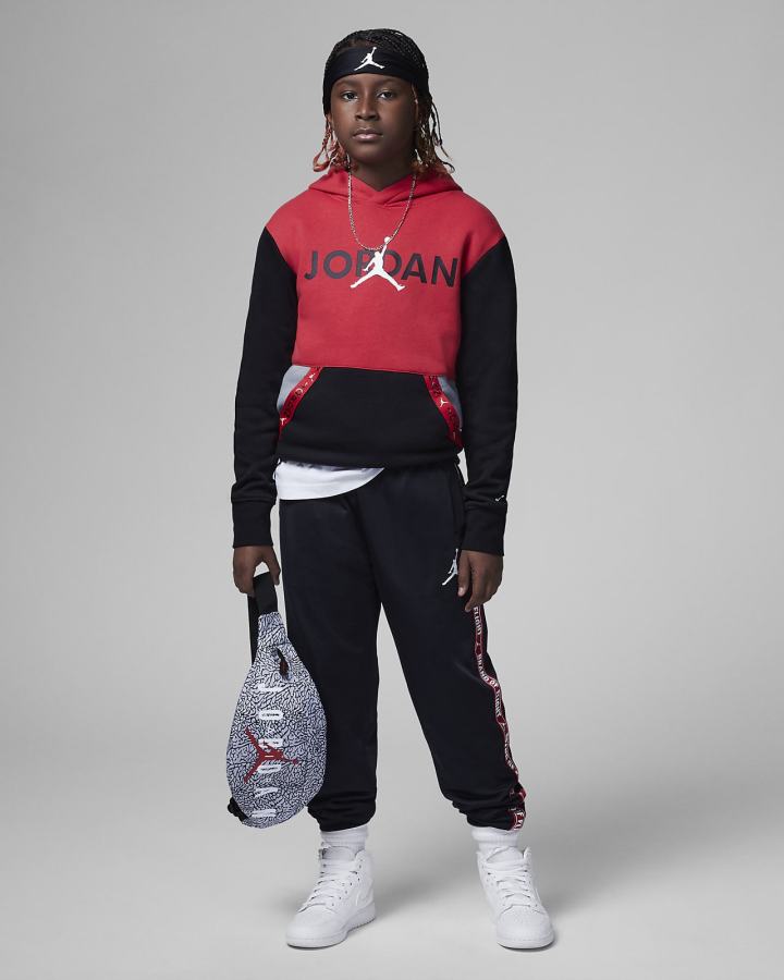 Sudadera Con Capucha Nike Jordan Kids Vert Tape Fleece Niño Rojas | DGFEM-9046
