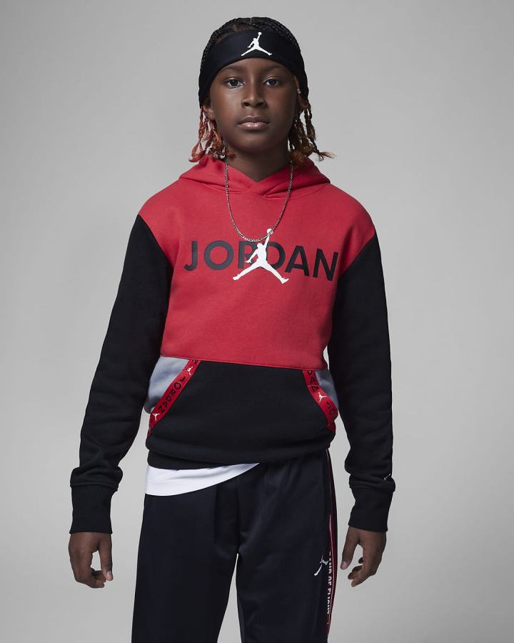 Sudadera Con Capucha Nike Jordan Kids Vert Tape Fleece Niño Rojas | DGFEM-9046
