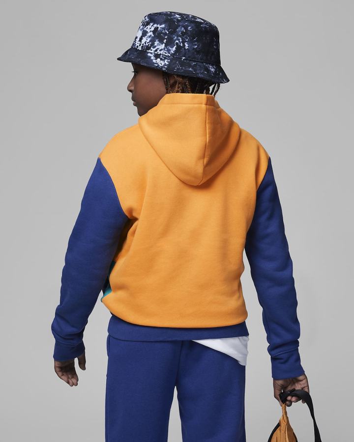 Sudadera Con Capucha Nike Jordan Kids Vert Tape Fleece Niño Amarillo Azules | TWOMY-1804