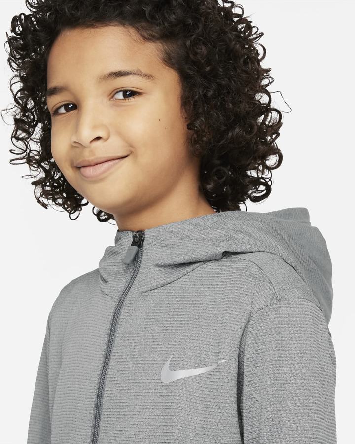 Sudadera Con Capucha Nike Kids Full-Zip Training Niño Gris Oscuro | NYKZV-6219