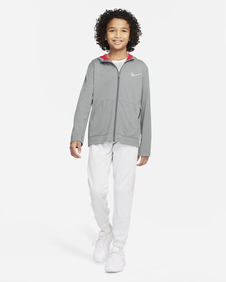 Sudadera Con Capucha Nike Kids Full-Zip Training Niño Gris Oscuro | NYKZV-6219