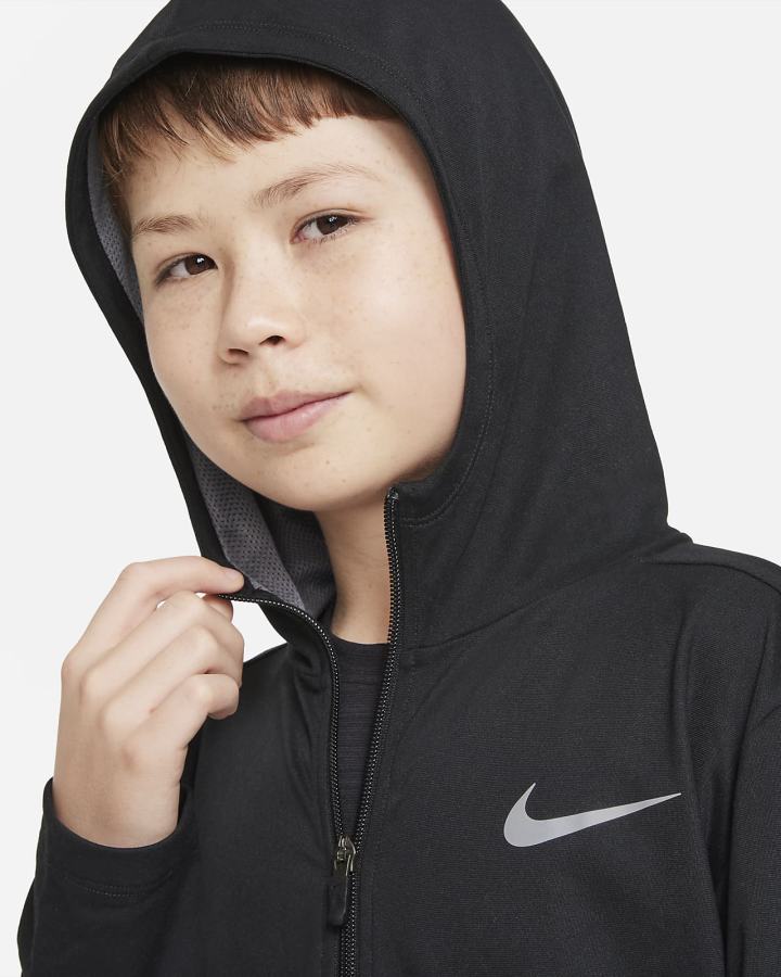 Sudadera Con Capucha Nike Kids Full-Zip Training Niño Negras | WKOLX-9017
