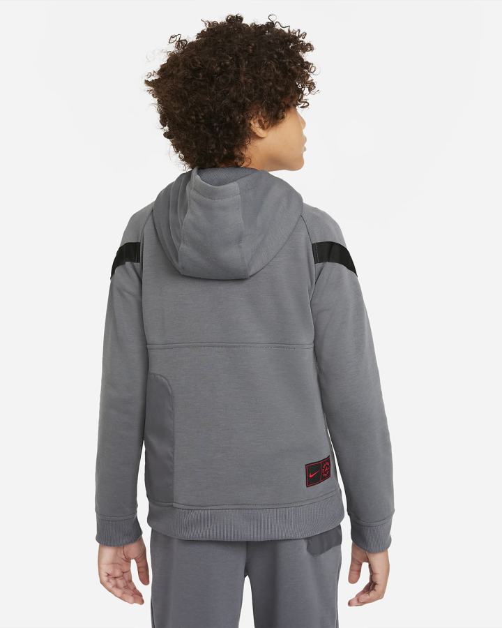 Sudadera Con Capucha Nike Paris Saint-Germain Kids 1/2-Zip Fleece Soccer Niño Gris Oscuro Negras Rojas | LFGMI-9048