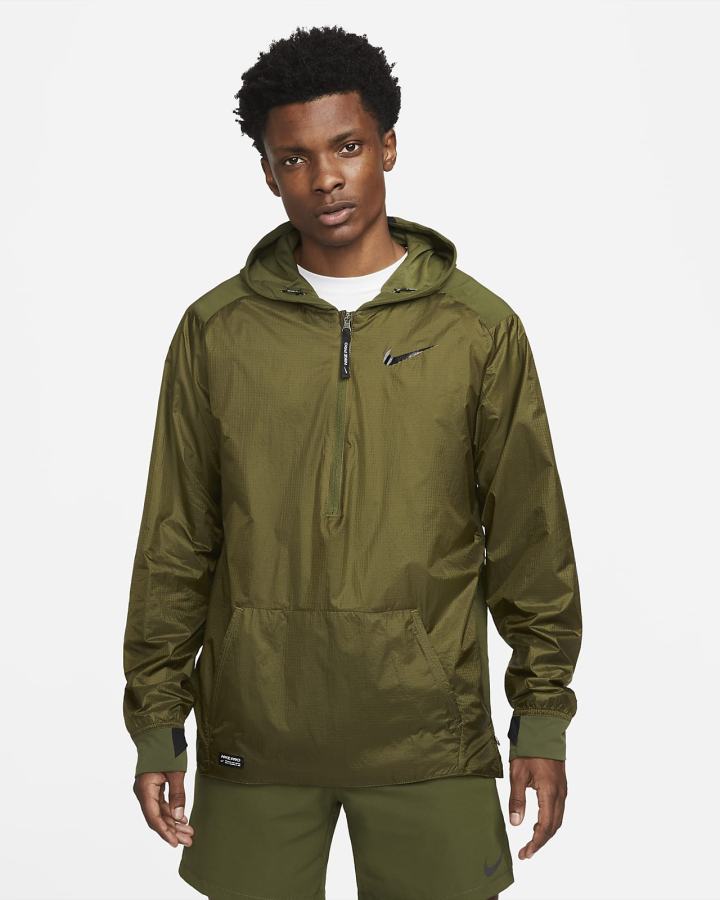 Sudadera Con Capucha Nike Pro 1/2-Zip Training Hombre Verde Negras | HUJPR-3871