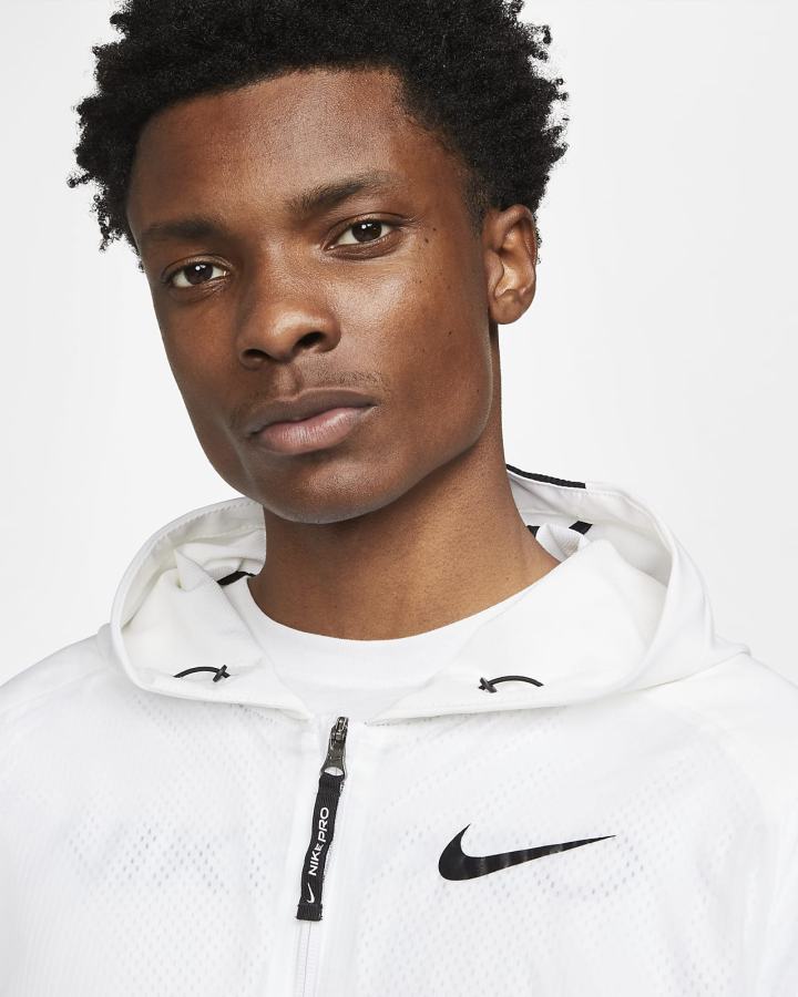 Sudadera Con Capucha Nike Pro 1/2-Zip Training Hombre Blancas Negras | QFRYI-2917