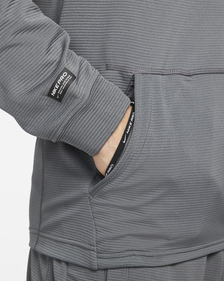 Sudadera Con Capucha Nike Pro Fleece Training Hombre Gris Negras | FPQKS-9251
