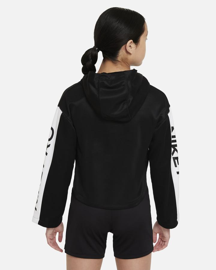 Sudadera Con Capucha Nike Pro Therma-FIT Kids Niña Negras Blancas | LXCUS-8293