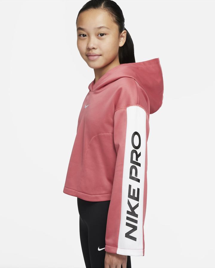Sudadera Con Capucha Nike Pro Therma-FIT Kids Niña Rosas Blancas | WBAZP-0146