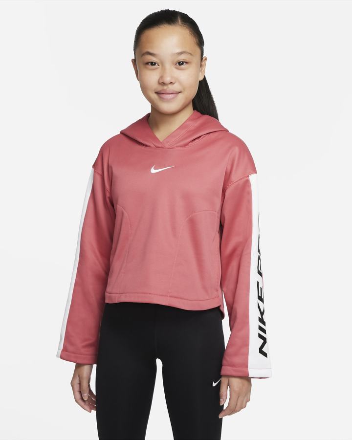 Sudadera Con Capucha Nike Pro Therma-FIT Kids Niña Rosas Blancas | WBAZP-0146