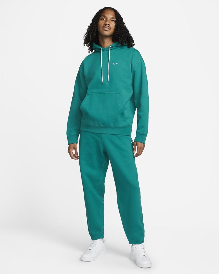 Sudadera Con Capucha Nike Solo Swoosh Fleece Hombre Verde Blancas | DHZTR-6984