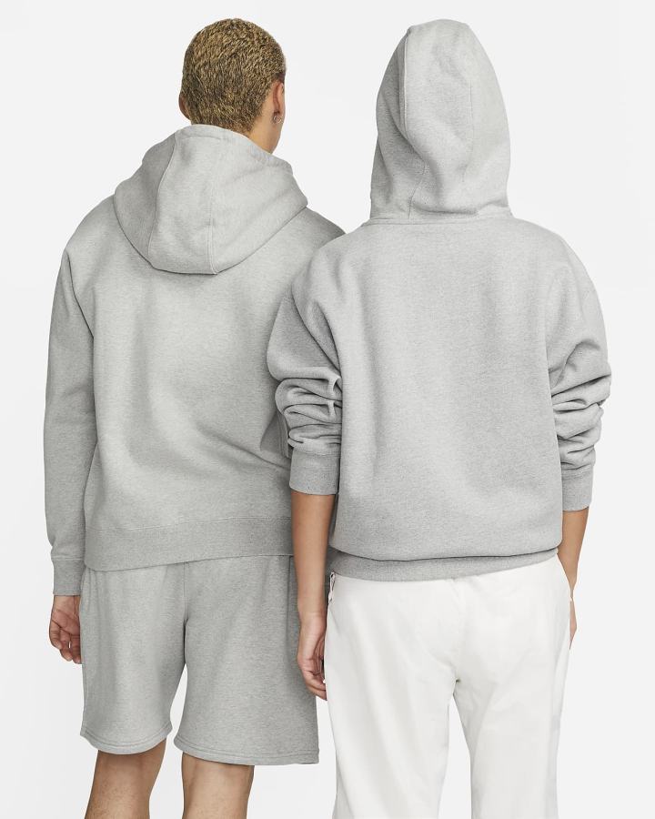 Sudadera Con Capucha Nike Solo Swoosh Fleece Hombre Gris Oscuro Blancas | DMBRV-4259