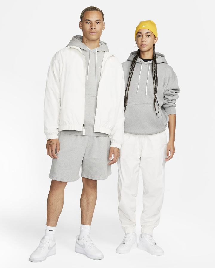 Sudadera Con Capucha Nike Solo Swoosh Fleece Hombre Gris Oscuro Blancas | DMBRV-4259