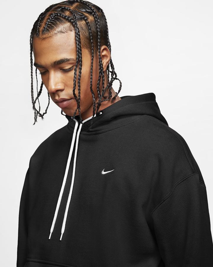 Sudadera Con Capucha Nike Solo Swoosh Fleece Hombre Negras Blancas | EWOSX-2851