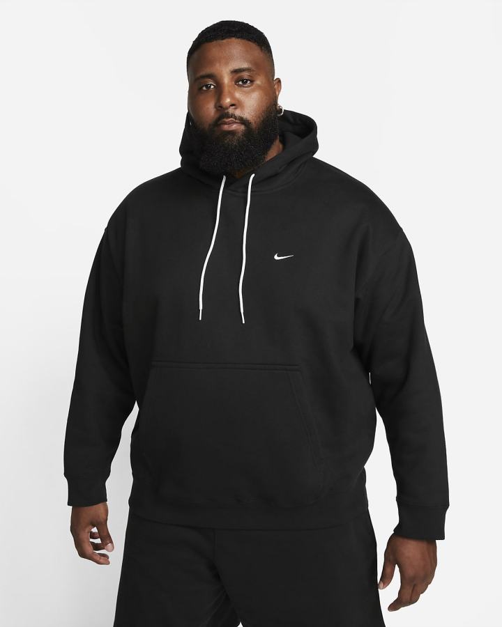 Sudadera Con Capucha Nike Solo Swoosh Fleece Hombre Negras Blancas | EWOSX-2851
