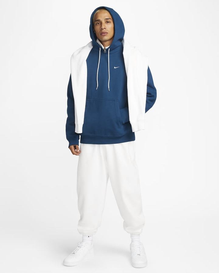 Sudadera Con Capucha Nike Solo Swoosh Fleece Hombre Azules Blancas | FMYKS-5603