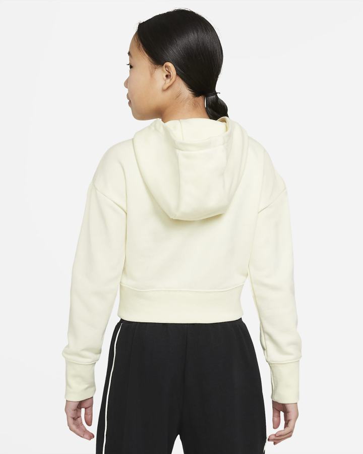 Sudadera Con Capucha Nike Sportswear Club Kids French Terry Cropped (Extended Size) Niña Negras | ABSPH-8416