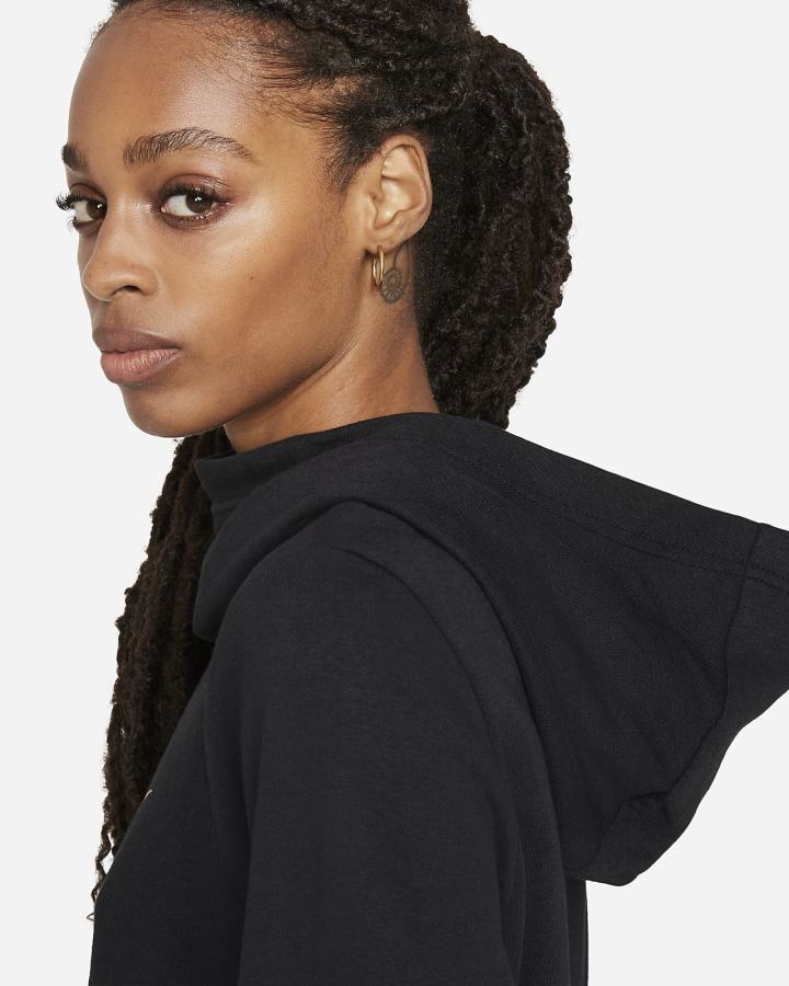 Sudadera Con Capucha Nike Sportswear Club Fleece Funnel-Neck Glitter Mujer Negras | ASQVF-2739