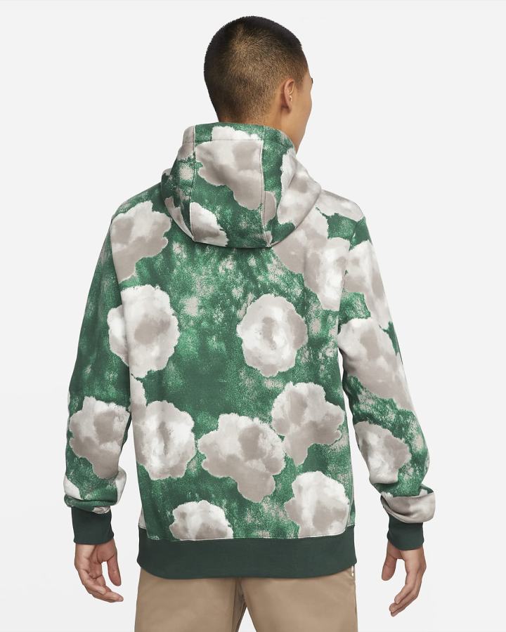 Sudadera Con Capucha Nike Sportswear Club Fleece Floral Hombre Verde | AYFDL-2743