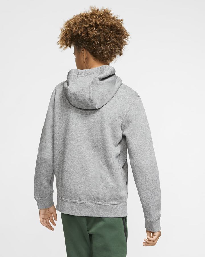 Sudadera Con Capucha Nike Sportswear Club Kids Full-Zip Niño Gris Oscuro Blancas | BAWES-1645