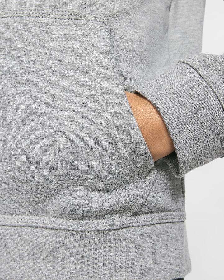 Sudadera Con Capucha Nike Sportswear Club Kids Full-Zip Niño Gris Oscuro Blancas | BAWES-1645