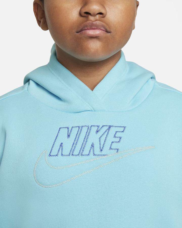 Sudadera Con Capucha Nike Sportswear Club Fleece Kids (Extended Size) Niña Azules | BDYWK-4502