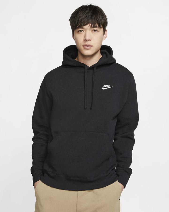 Sudadera Con Capucha Nike Sportswear Club Fleece Hombre Negras Blancas | BKMCJ-4539