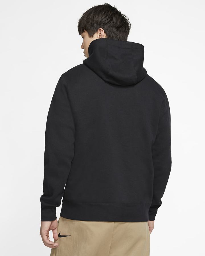 Sudadera Con Capucha Nike Sportswear Club Fleece Hombre Negras Blancas | BKMCJ-4539