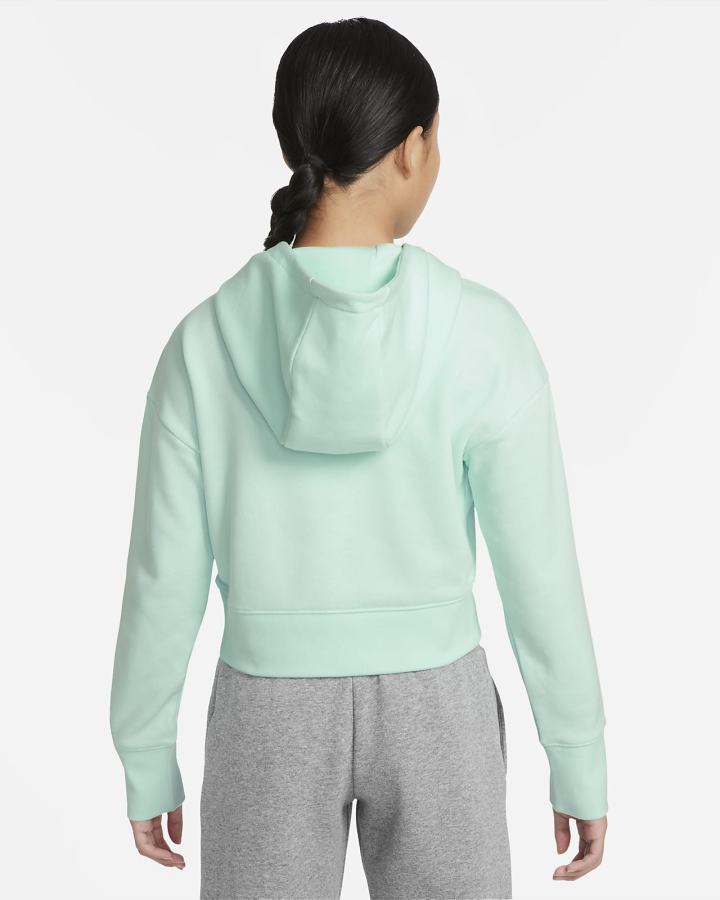 Sudadera Con Capucha Nike Sportswear Club Kids French Terry Cropped (Extended Size) Niña Verde Menta Moradas | BLTHG-8619