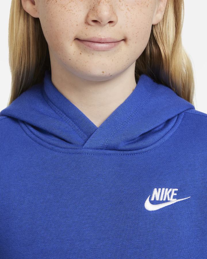 Sudadera Con Capucha Nike Sportswear Club Kids Niño Azul Real Blancas | BOGYK-7043