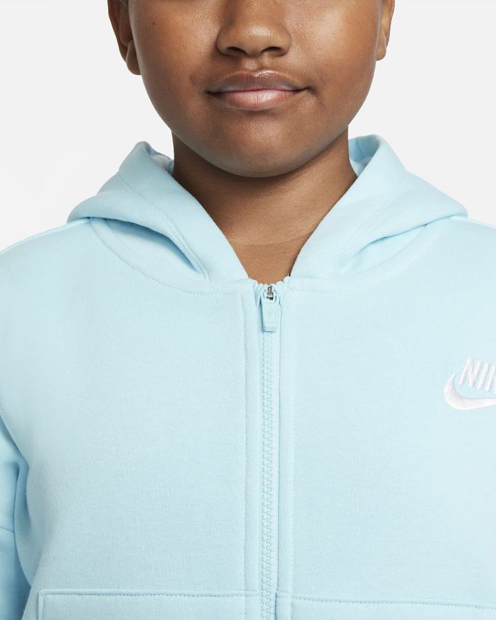 Sudadera Con Capucha Nike Sportswear Club Fleece Kids Full-Zip Niña Blancas | BOZPK-1052