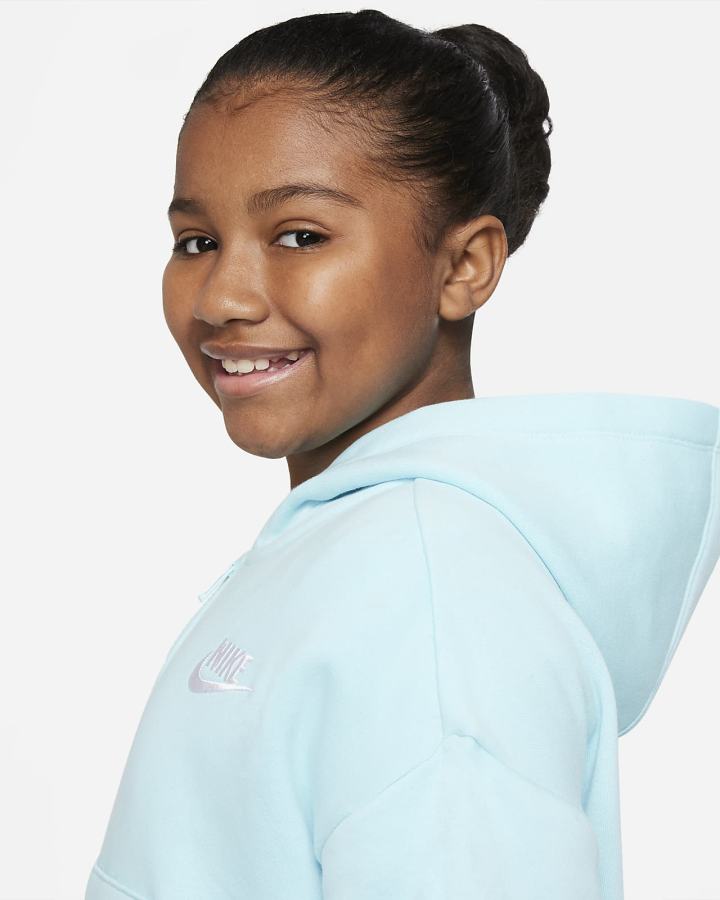 Sudadera Con Capucha Nike Sportswear Club Fleece Kids Full-Zip Niña Blancas | BOZPK-1052