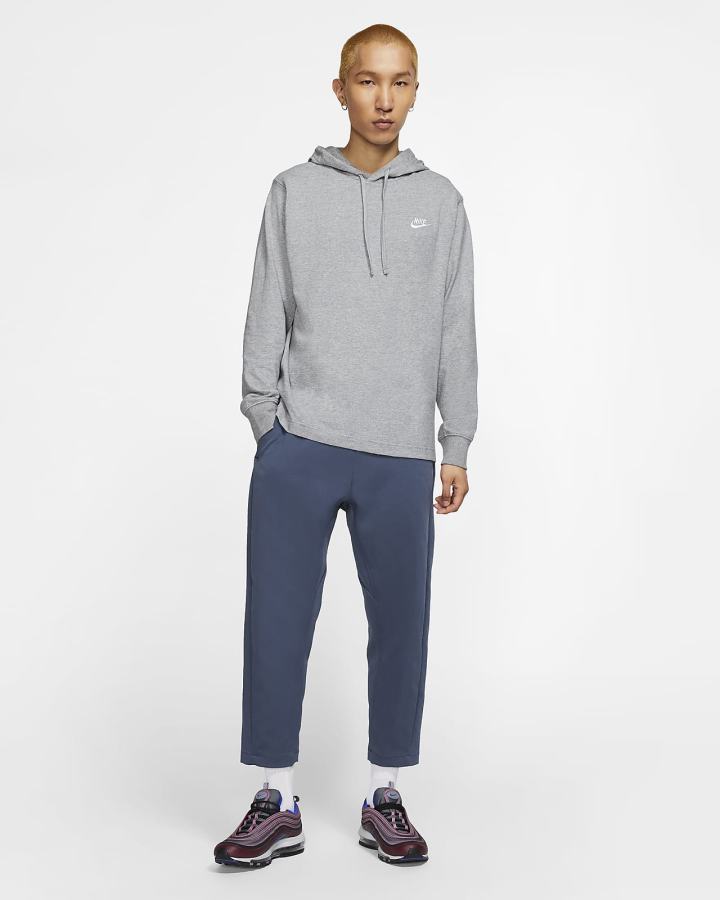 Sudadera Con Capucha Nike Sportswear Club Hombre Gris Oscuro Blancas | BTGSZ-5497