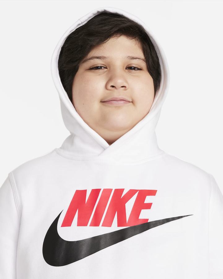 Sudadera Con Capucha Nike Sportswear Club Fleece Kids Niña Blancas Rojas Claro | BUISO-8754