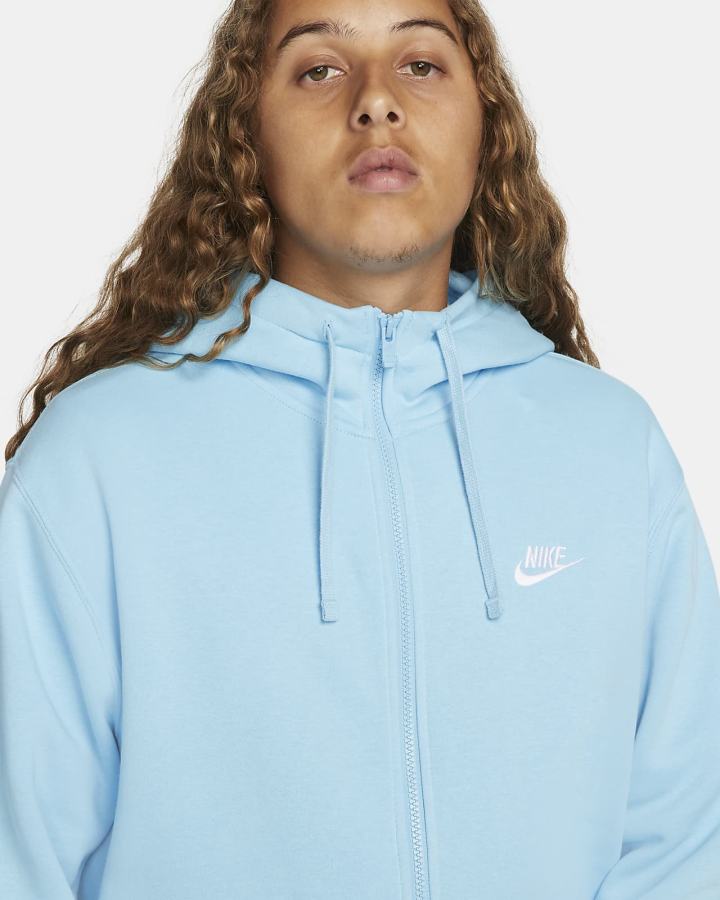 Sudadera Con Capucha Nike Sportswear Club Fleece Full-Zip Hombre Azules Blancas | CHDOY-0354