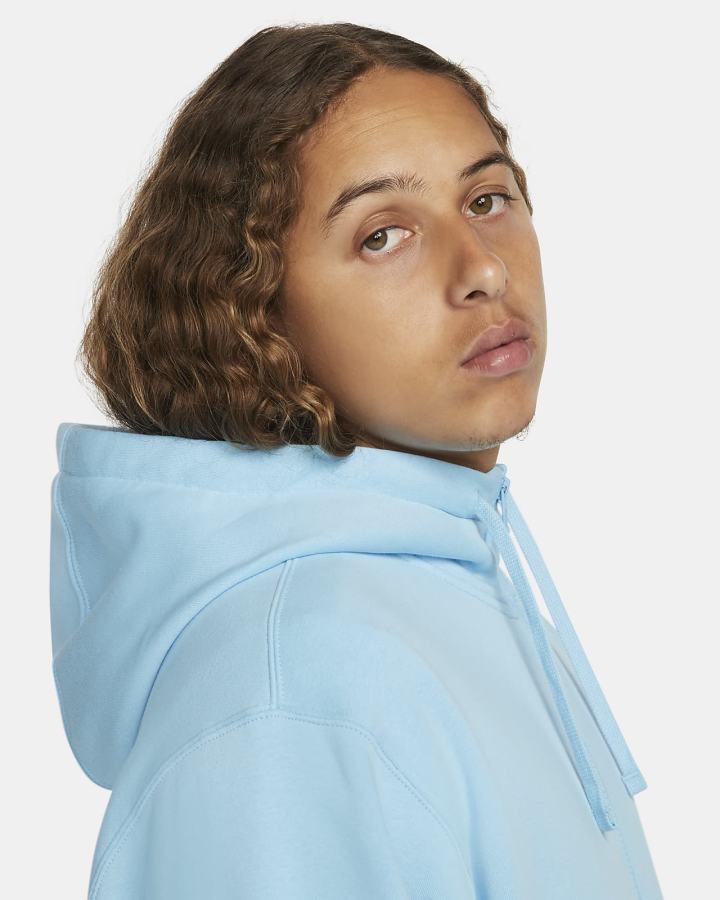 Sudadera Con Capucha Nike Sportswear Club Fleece Full-Zip Hombre Azules Blancas | CHDOY-0354