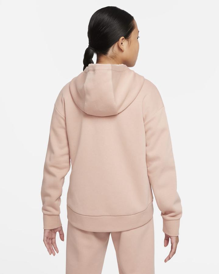 Sudadera Con Capucha Nike Sportswear Club Fleece Kids Full-Zip Niña Rosas Blancas | CZPLG-0793