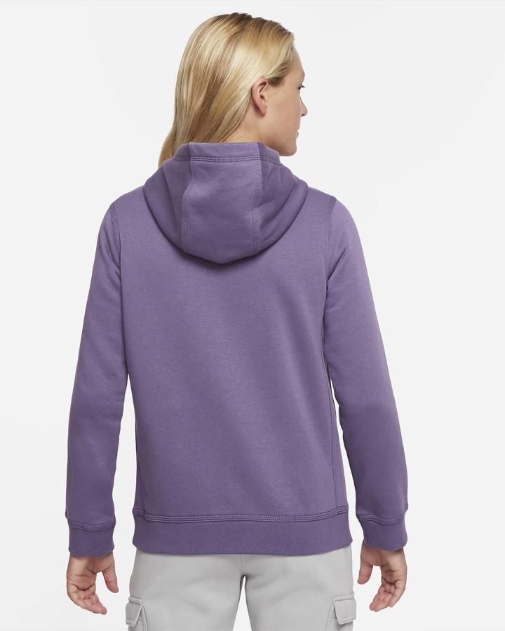Sudadera Con Capucha Nike Sportswear Club Kids Niño Moradas Blancas | CZVIX-6215