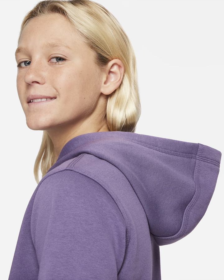 Sudadera Con Capucha Nike Sportswear Club Kids Niño Moradas Blancas | CZVIX-6215