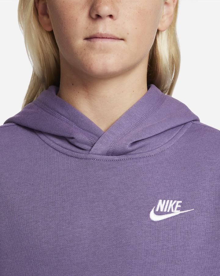 Sudadera Con Capucha Nike Sportswear Club Kids Niño Moradas Blancas | CZVIX-6215