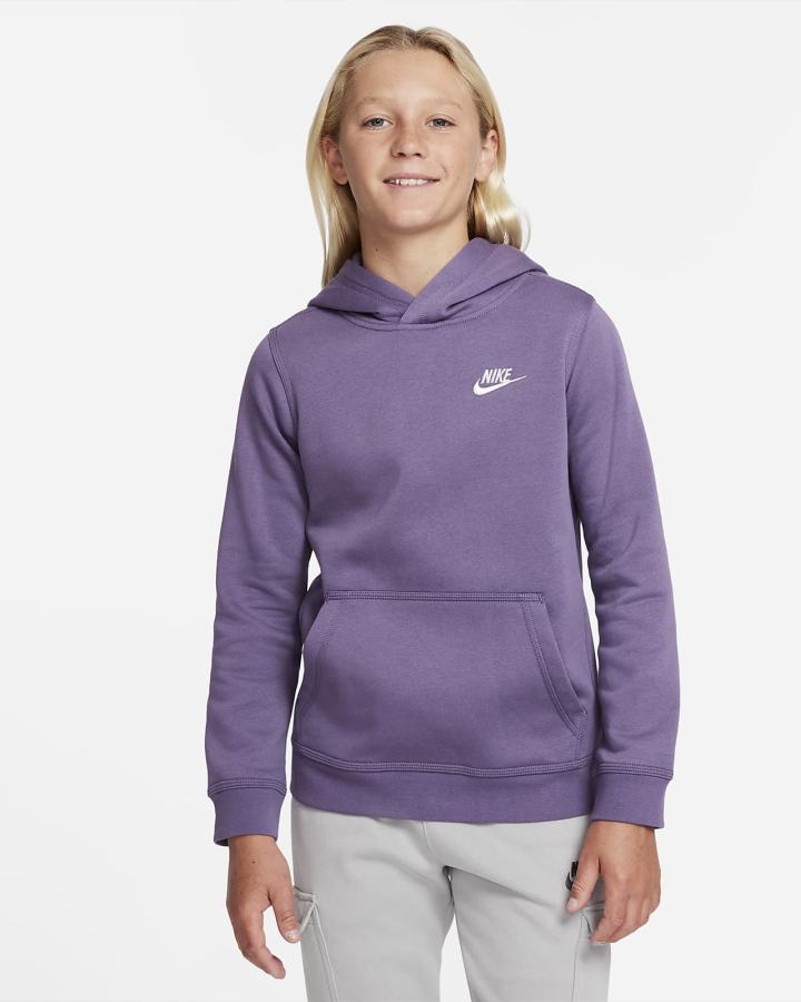 Sudadera Con Capucha Nike Sportswear Club Kids Niño Moradas Blancas | CZVIX-6215