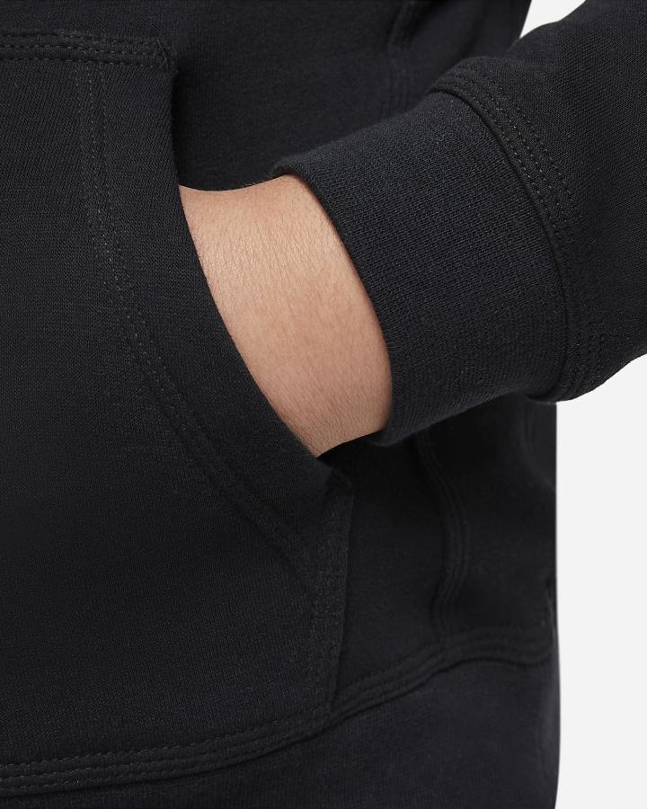 Sudadera Con Capucha Nike Sportswear Club Kids Niño Negras Blancas | DCXSG-3024