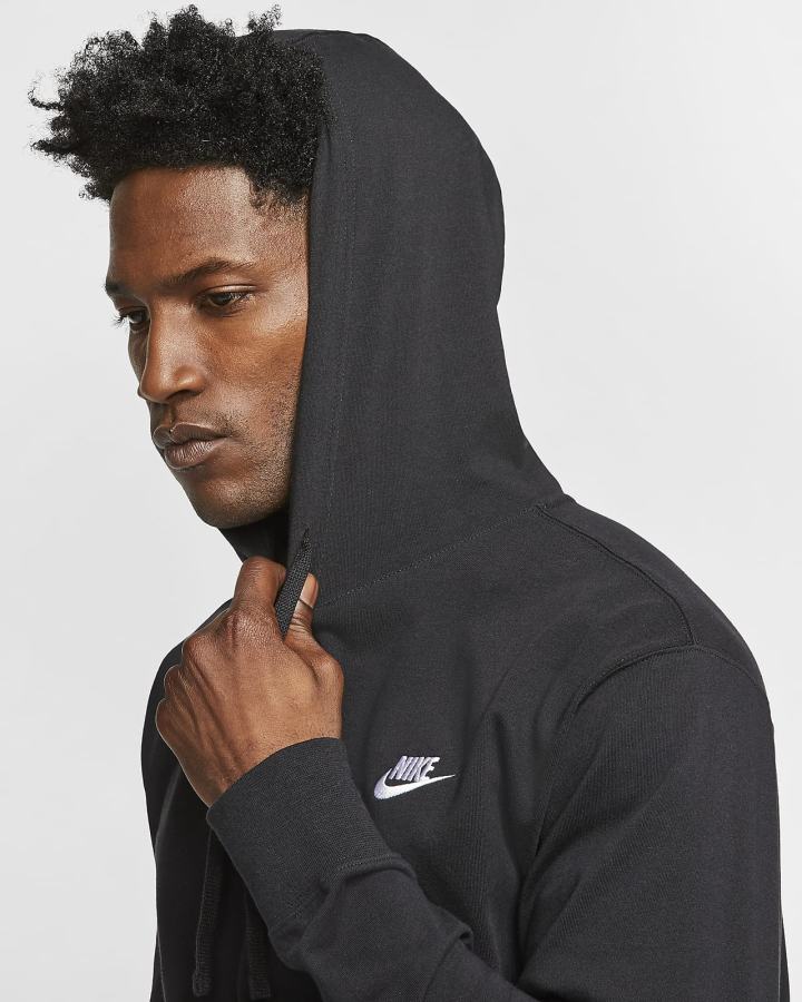 Sudadera Con Capucha Nike Sportswear Club Hombre Negras Blancas | DFINY-7890