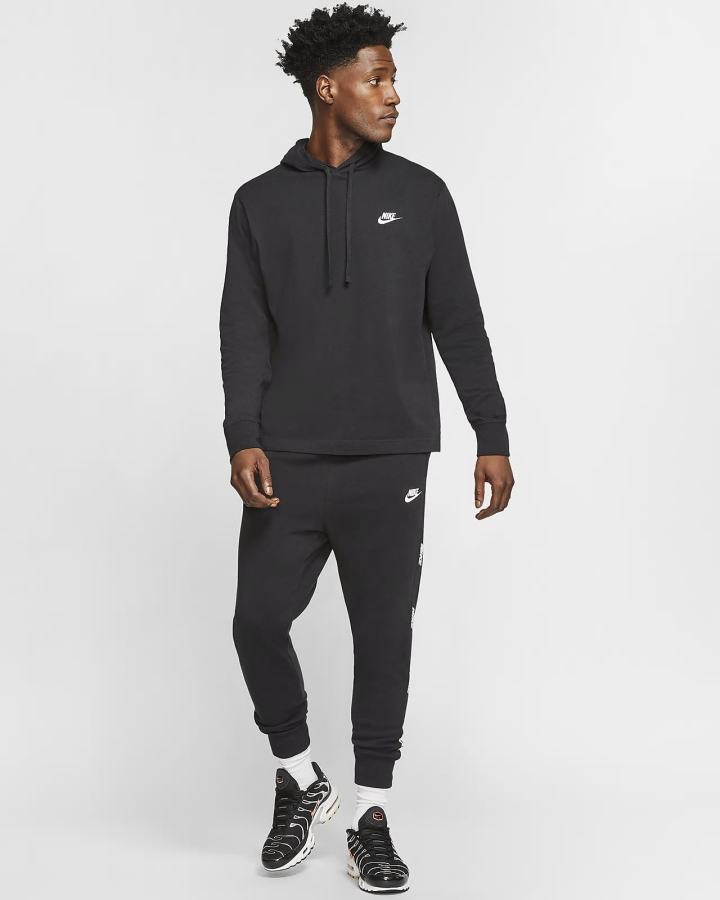 Sudadera Con Capucha Nike Sportswear Club Hombre Negras Blancas | DFINY-7890