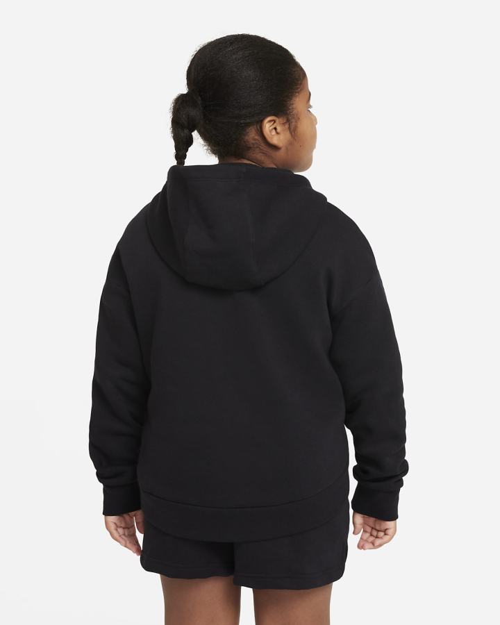 Sudadera Con Capucha Nike Sportswear Club Fleece Kids Full-Zip Niña Negras Blancas | DMEQX-8632