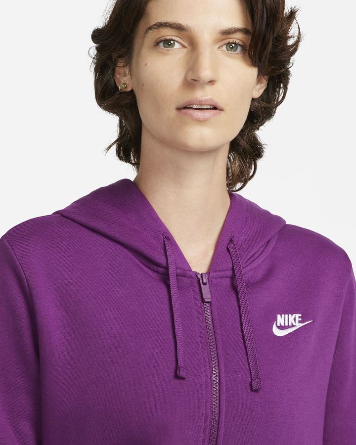 Sudadera Con Capucha Nike Sportswear Club Fleece Full-Zip Mujer Blancas | DSNYM-8174