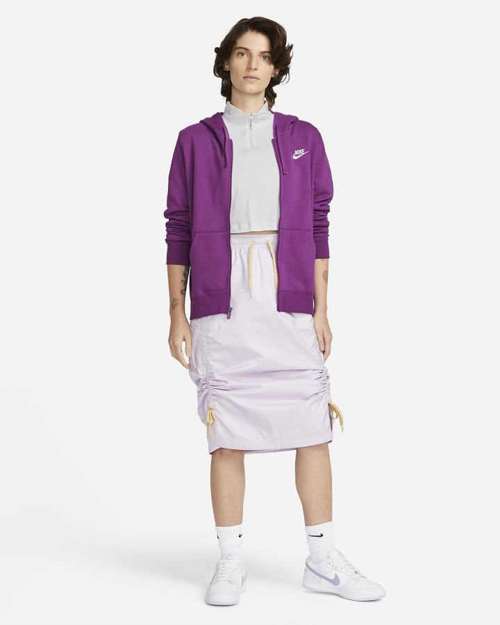 Sudadera Con Capucha Nike Sportswear Club Fleece Full-Zip Mujer Blancas | DSNYM-8174