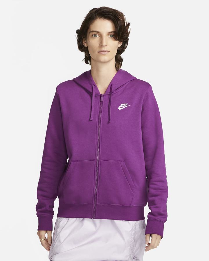 Sudadera Con Capucha Nike Sportswear Club Fleece Full-Zip Mujer Blancas | DSNYM-8174